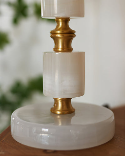 MarbleCharm – Rustic Table Lamp with Tassel Accent
