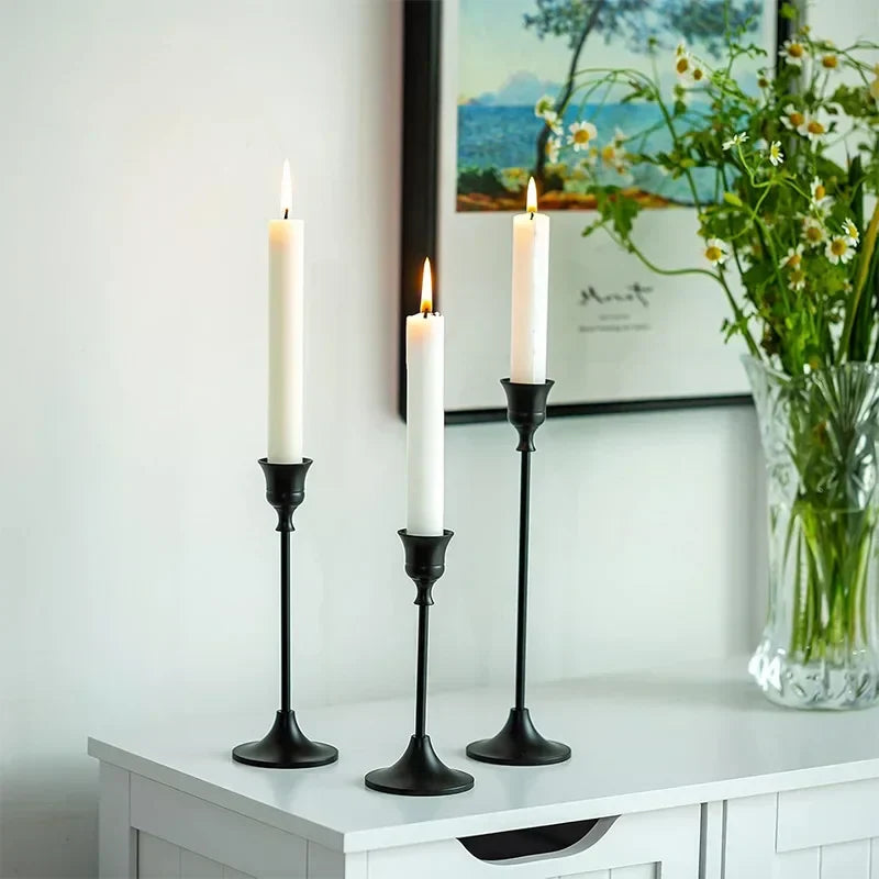 RomanceFlame - Golden Candle Holders for Dreamy Nights