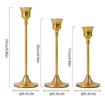 RomanceFlame - Golden Candle Holders for Dreamy Nights