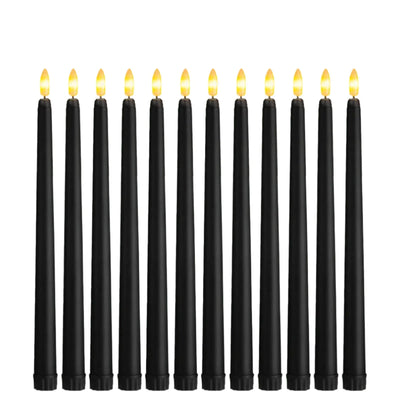 GloomLight - LED Black Taper Candles for Halloween and Weddings