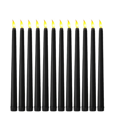 GloomLight - LED Black Taper Candles for Halloween and Weddings