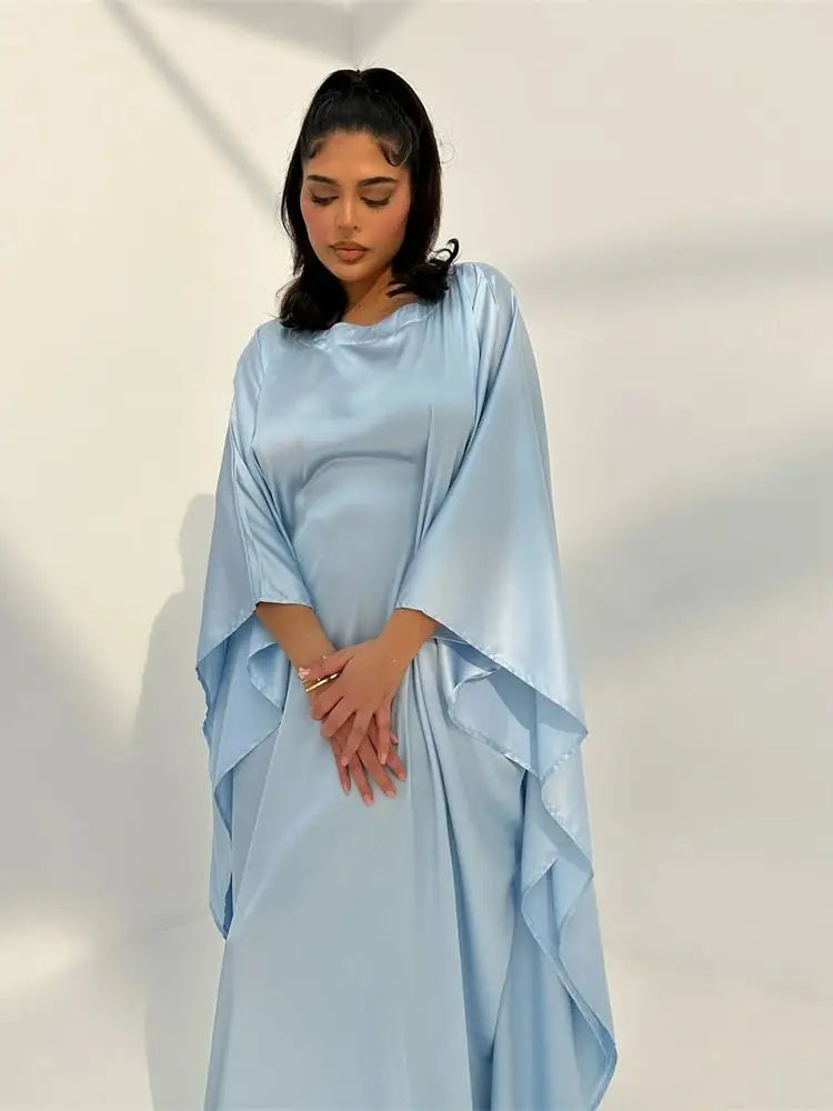 Long Sleeve Maxi Dress with Stylish Cloak Sleeves for Women