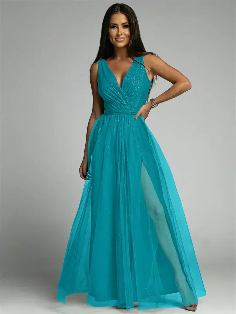 MysticCharm – Sophisticated Mesh Panel Dress
