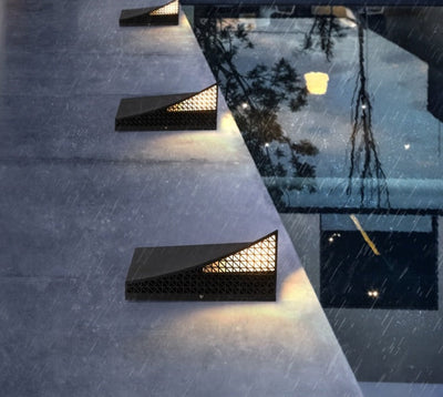 Modern Semi-Pyramid Solar Lights Outdoor with Intelligent Sensor & IP65 Waterproof