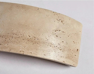 AuraGlow – Contemporary Wall Light Featuring Travertine and Glass
