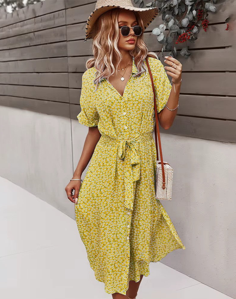 Boho Maxi Dress for Women - Floral Print Summer Dress in Airy Viscose