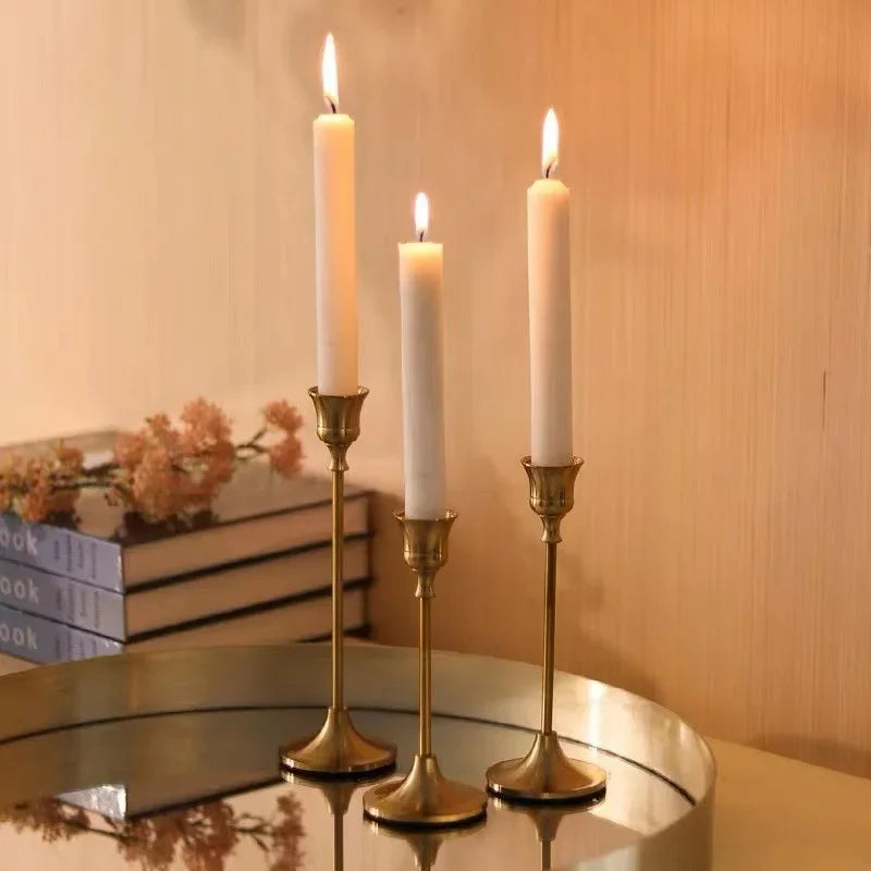 RomanceFlame - Golden Candle Holders for Dreamy Nights