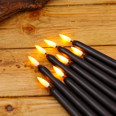 PhantomGlow - Remote-Controlled Black LED Candles for Haunted Evenings