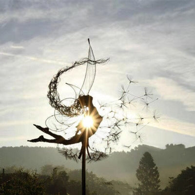 Enchanting Metal Fairy Garden Sculpture - Weather-Resistant Outdoor Decor for Garden Art and Ornaments