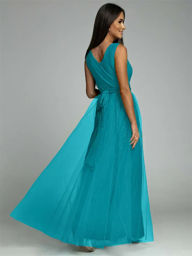 MysticCharm – Sophisticated Mesh Panel Dress