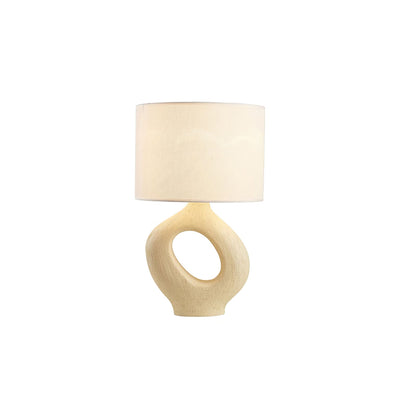 SculptGlow – Resin Table Lamp with Soft Linen Shade