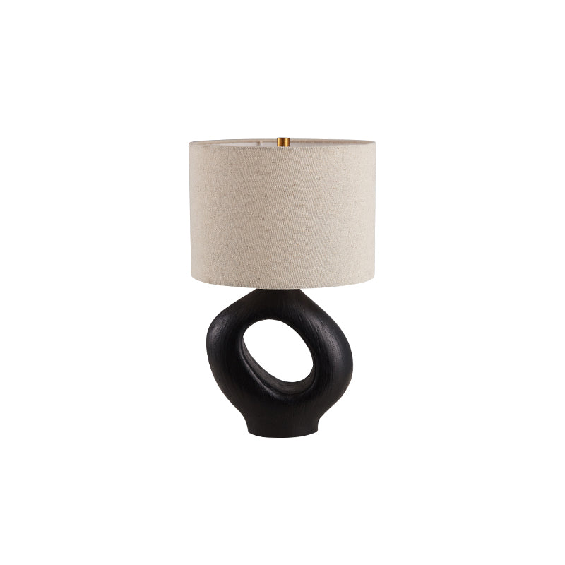 SculptGlow – Resin Table Lamp with Soft Linen Shade