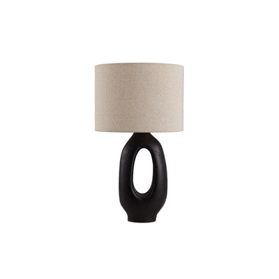 SculptGlow – Resin Table Lamp with Soft Linen Shade