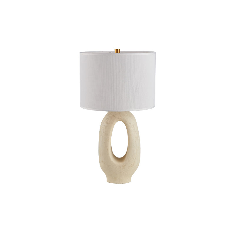 SculptGlow – Resin Table Lamp with Soft Linen Shade