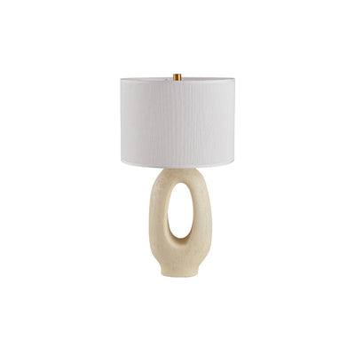SculptGlow – Resin Table Lamp with Soft Linen Shade