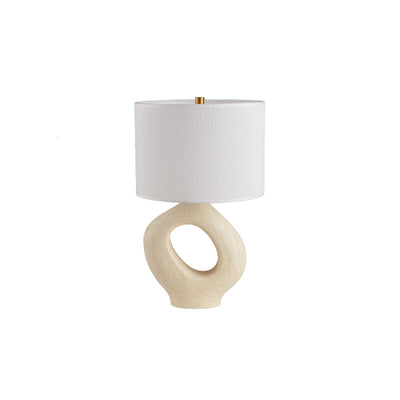 SculptGlow – Resin Table Lamp with Soft Linen Shade