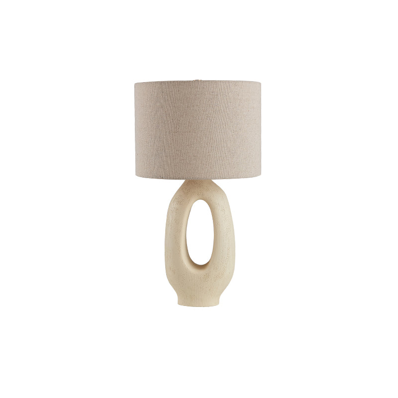 SculptGlow – Resin Table Lamp with Soft Linen Shade