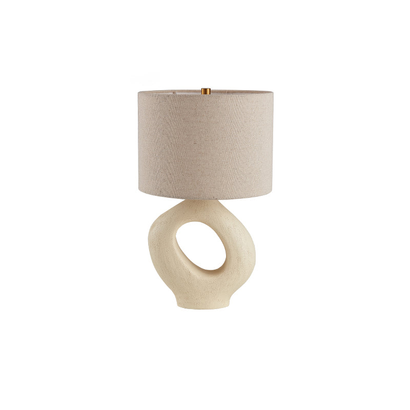 SculptGlow – Resin Table Lamp with Soft Linen Shade