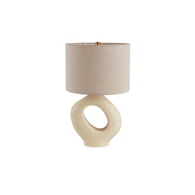 SculptGlow – Resin Table Lamp with Soft Linen Shade