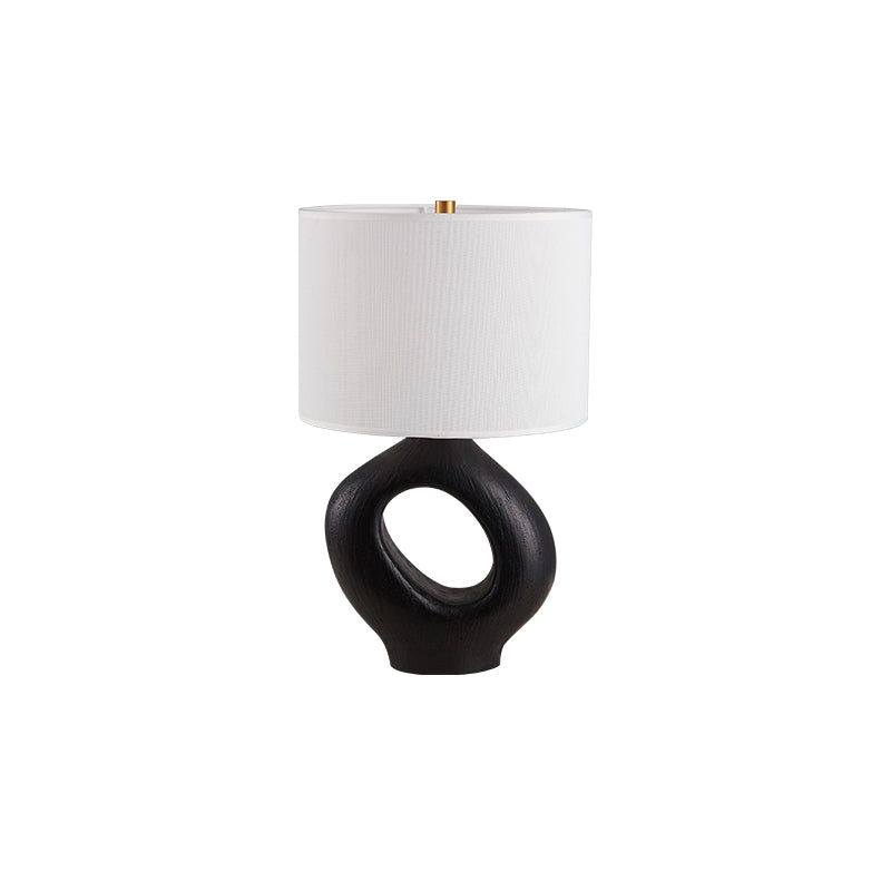 SculptGlow – Resin Table Lamp with Soft Linen Shade