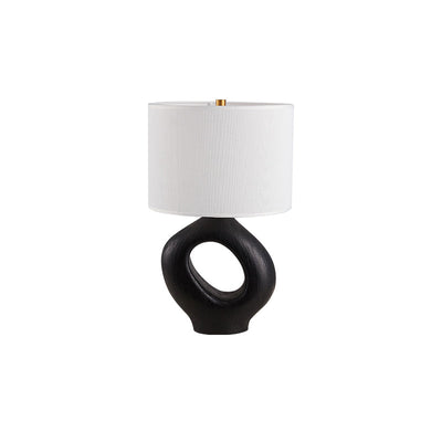 SculptGlow – Resin Table Lamp with Soft Linen Shade