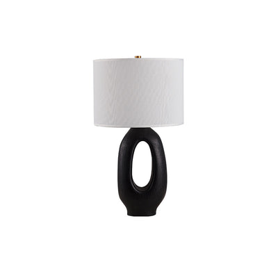 SculptGlow – Resin Table Lamp with Soft Linen Shade