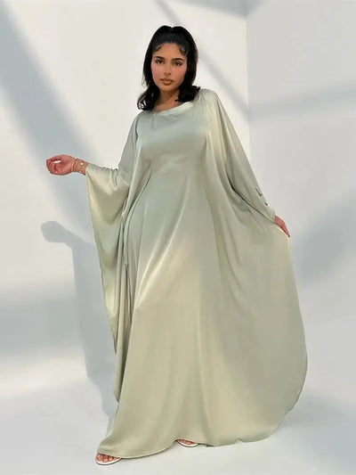 Long Sleeve Maxi Dress with Stylish Cloak Sleeves for Women