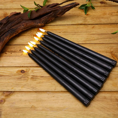 PhantomGlow - Remote-Controlled Black LED Candles for Haunted Evenings