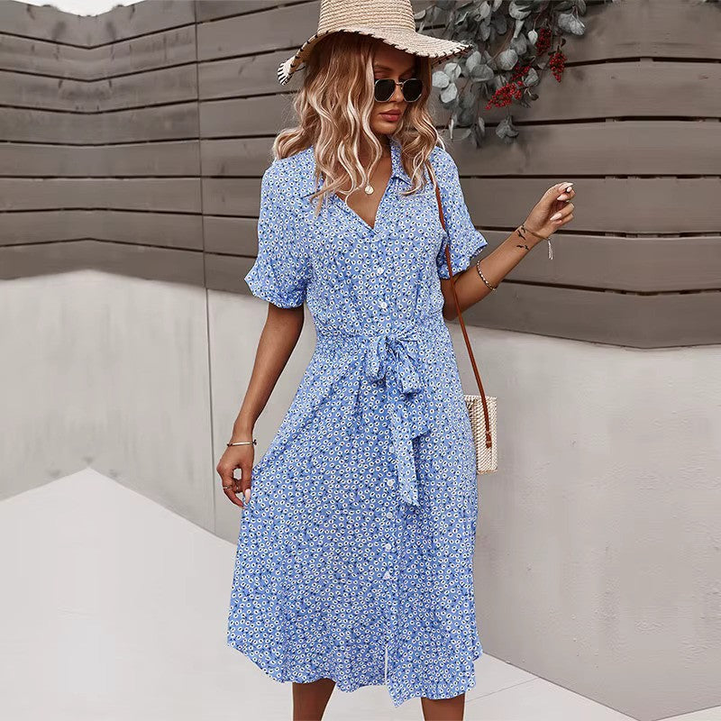 Boho Maxi Dress for Women - Floral Print Summer Dress in Airy Viscose