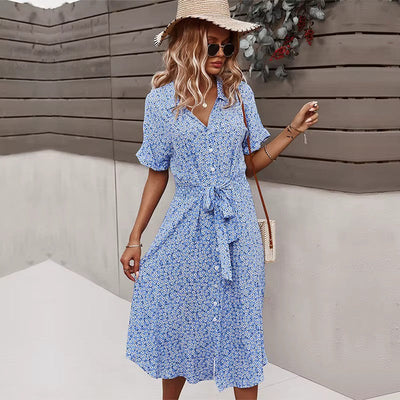 Boho Maxi Dress for Women - Floral Print Summer Dress in Airy Viscose