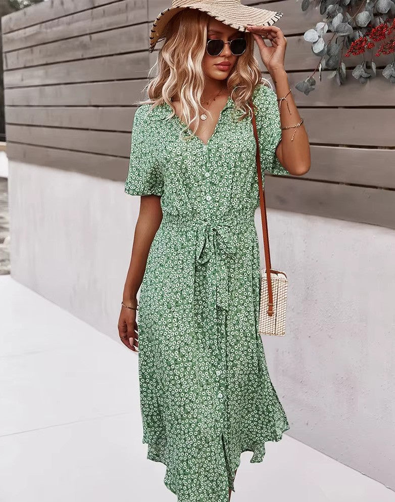 Boho Maxi Dress for Women - Floral Print Summer Dress in Airy Viscose