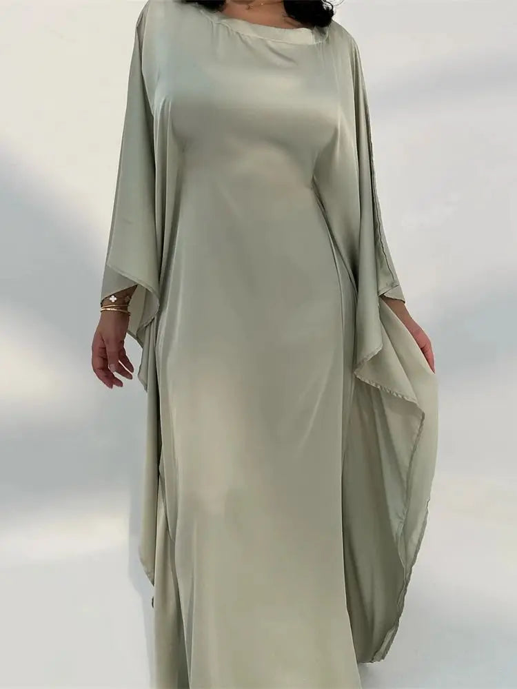 Long Sleeve Maxi Dress with Stylish Cloak Sleeves for Women