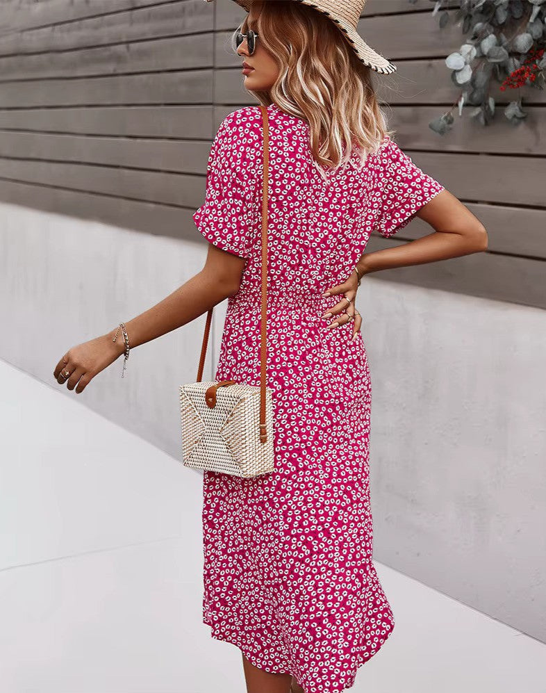 Boho Maxi Dress for Women - Floral Print Summer Dress in Airy Viscose