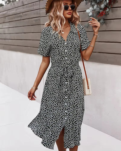 Boho Maxi Dress for Women - Floral Print Summer Dress in Airy Viscose