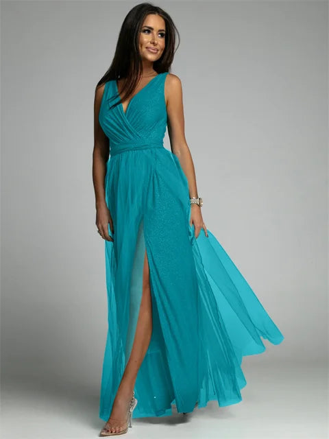 MysticCharm – Sophisticated Mesh Panel Dress