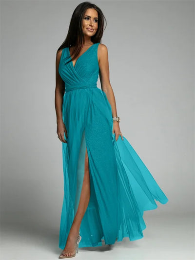 MysticCharm – Sophisticated Mesh Panel Dress