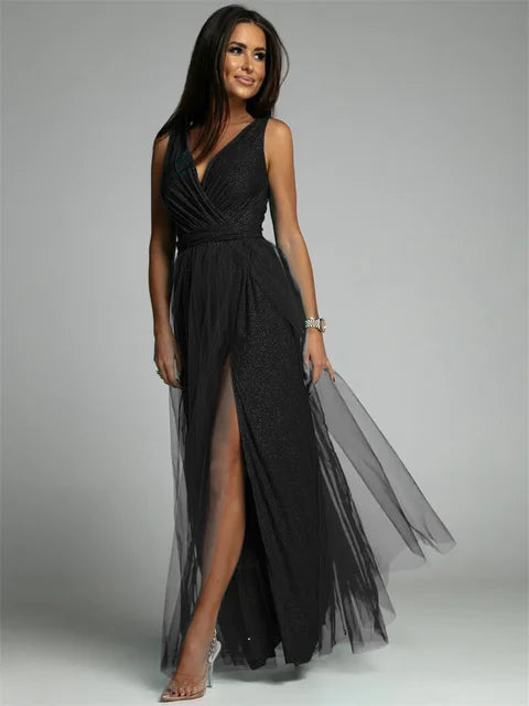 MysticCharm – Sophisticated Mesh Panel Dress
