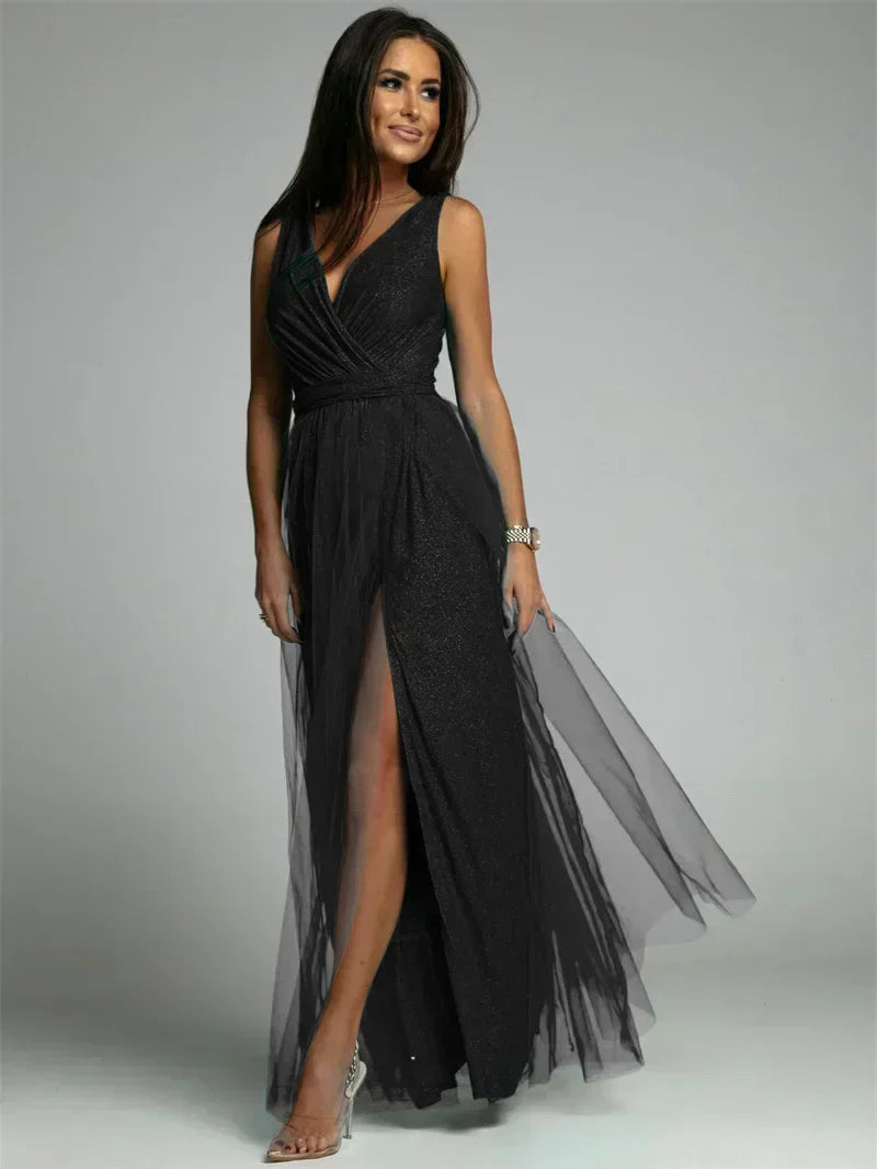 MysticCharm – Sophisticated Mesh Panel Dress