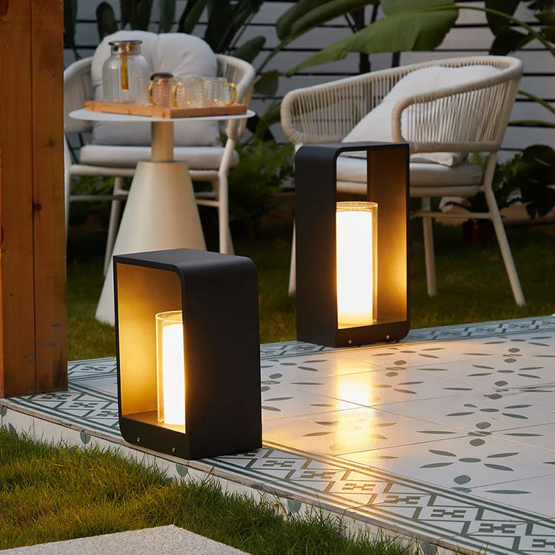 Modern Stainless Steel Solar Garden Lights - Waterproof Outdoor Light Fixtures