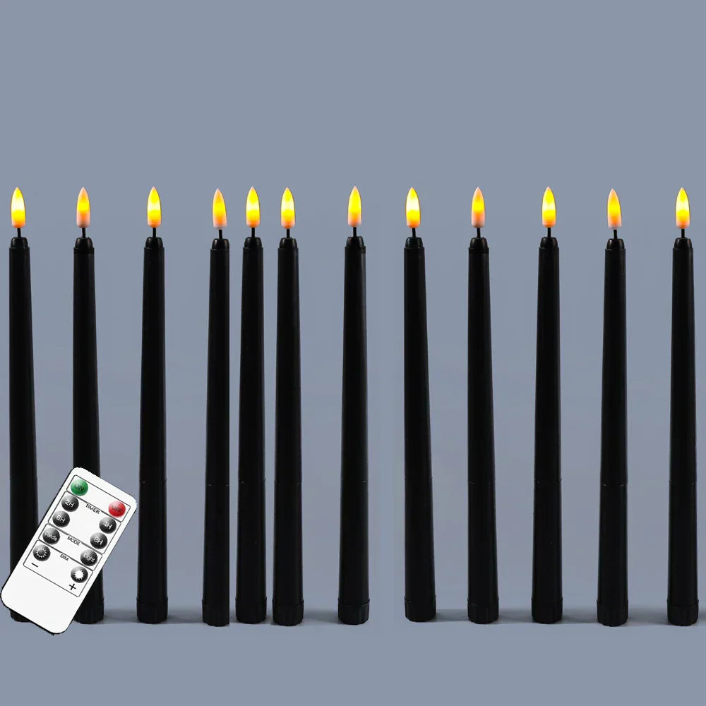 PhantomGlow - Remote-Controlled Black LED Candles for Haunted Evenings