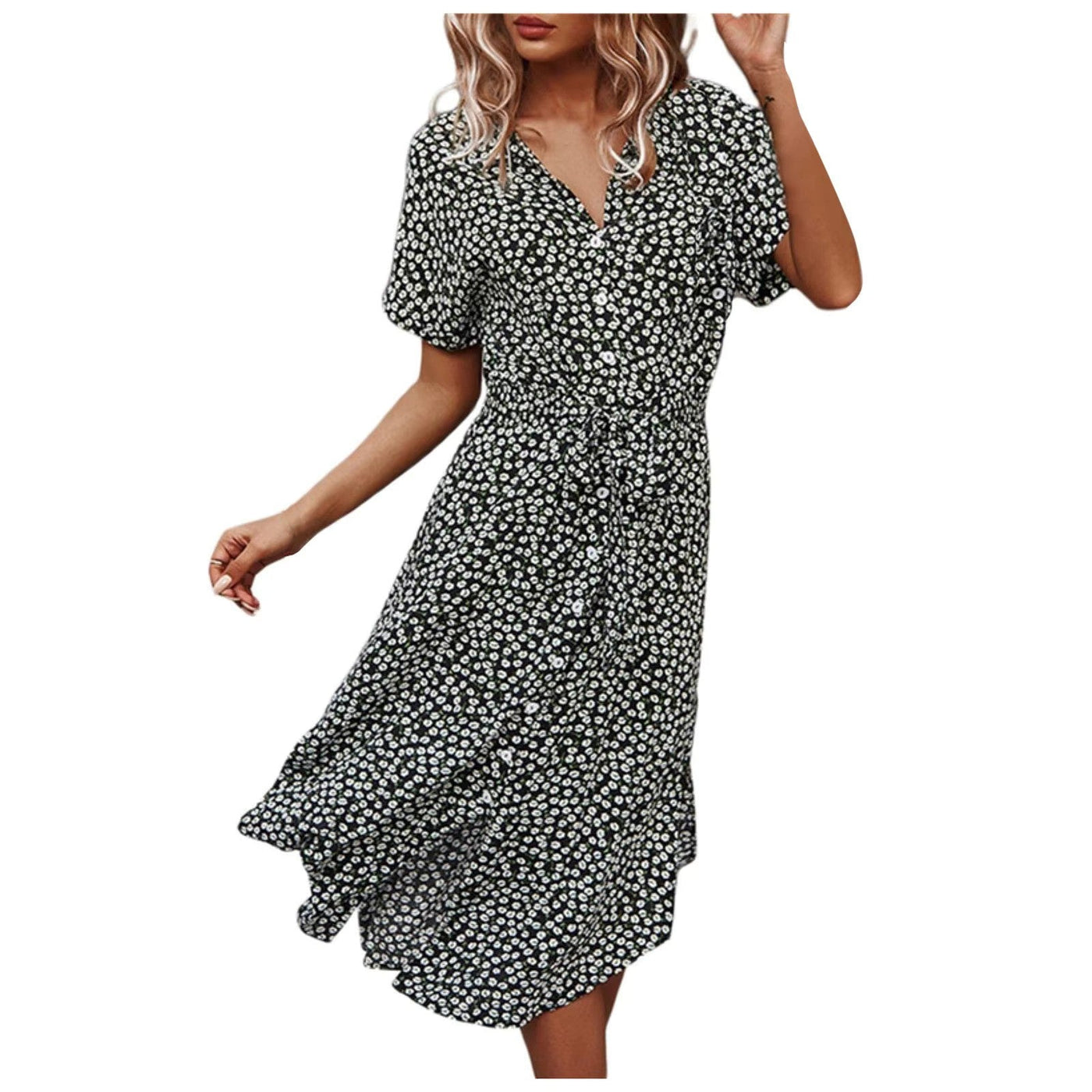 Boho Maxi Dress for Women - Floral Print Summer Dress in Airy Viscose