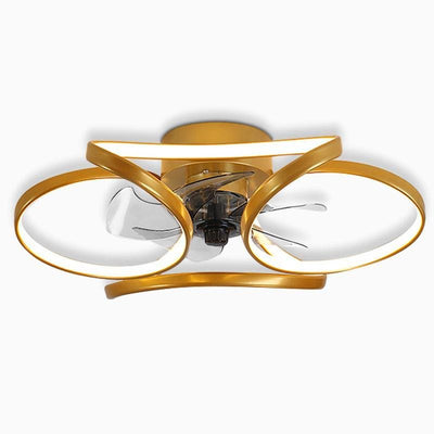 Flower LED Modern Flush Mount Ceiling Fan Lights with Remote Control