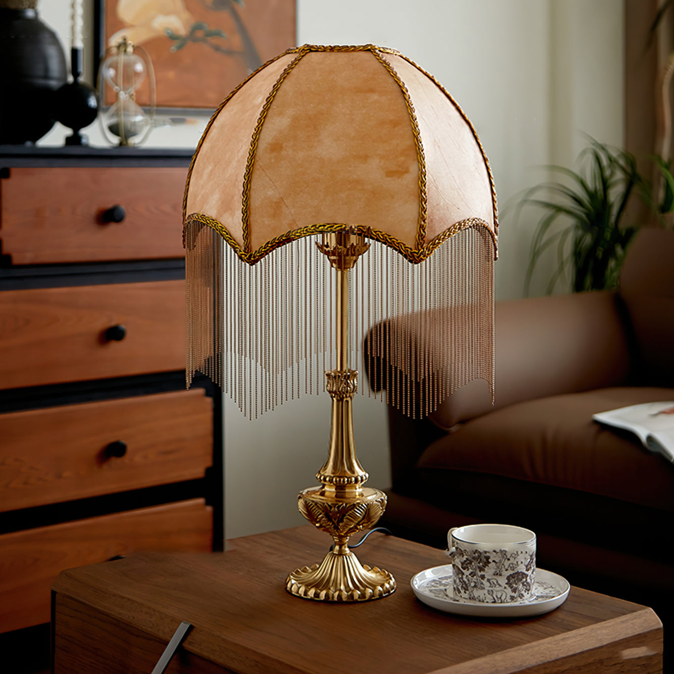 BeadFringe - Stylish Table Lamp with Tassels and Fine Beads