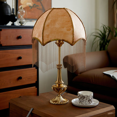 BeadFringe - Stylish Table Lamp with Tassels and Fine Beads