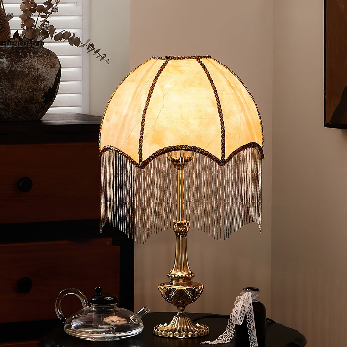 BeadFringe - Stylish Table Lamp with Tassels and Fine Beads