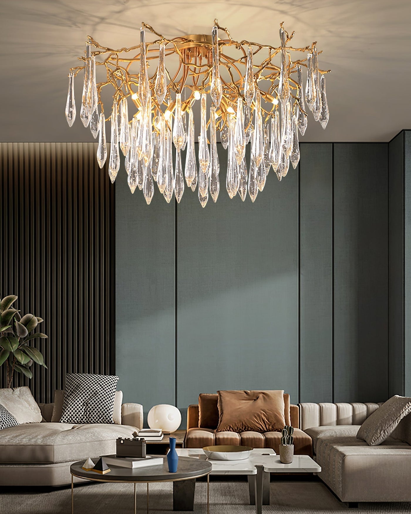 CrystalGlow - Ceiling Lamp with Radiant Droplet Crystals