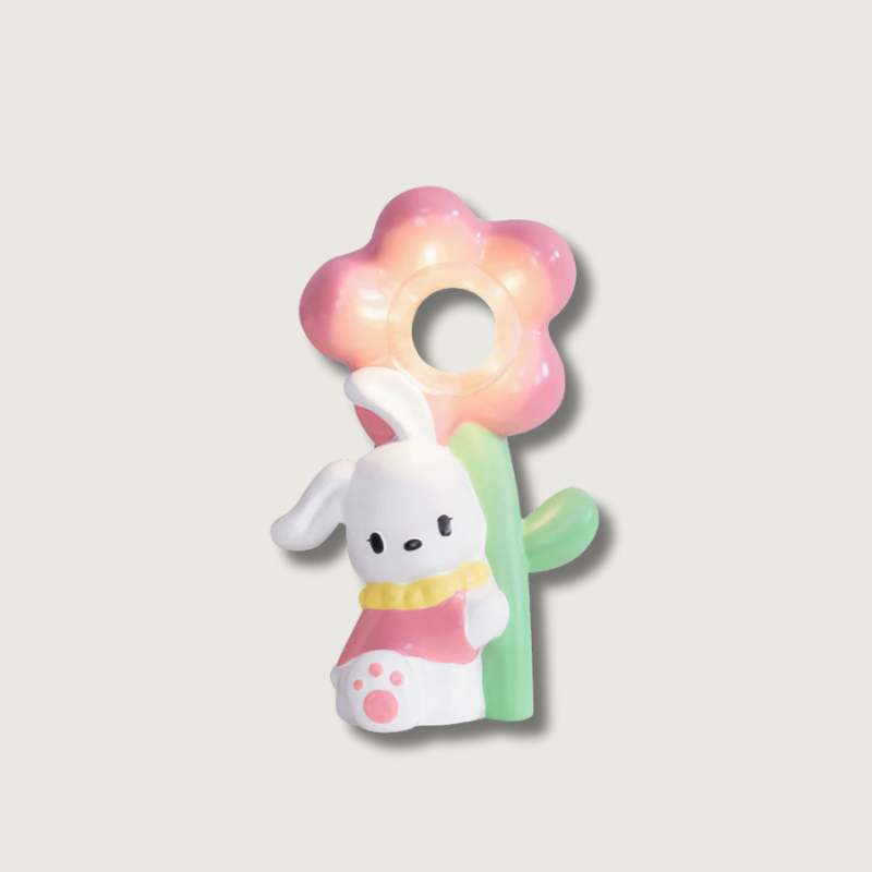 FloraBunny - Table Lamp with Sweet Rabbit and Delicate Flower Design