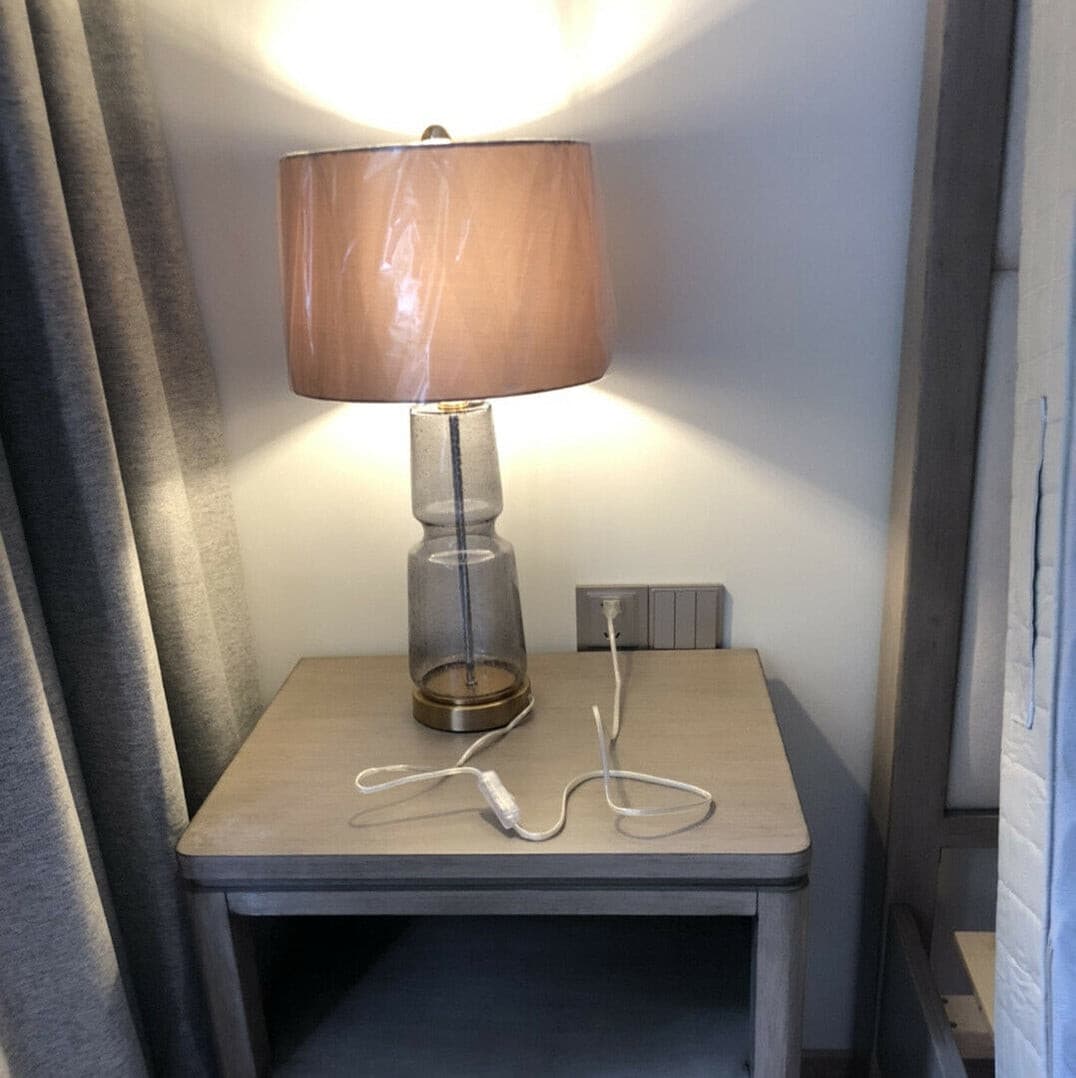 LuxAura – Elegant Metal and Glass Table Lamp