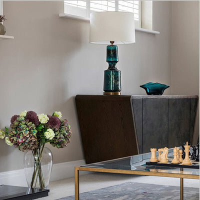 LuxAura – Elegant Metal and Glass Table Lamp