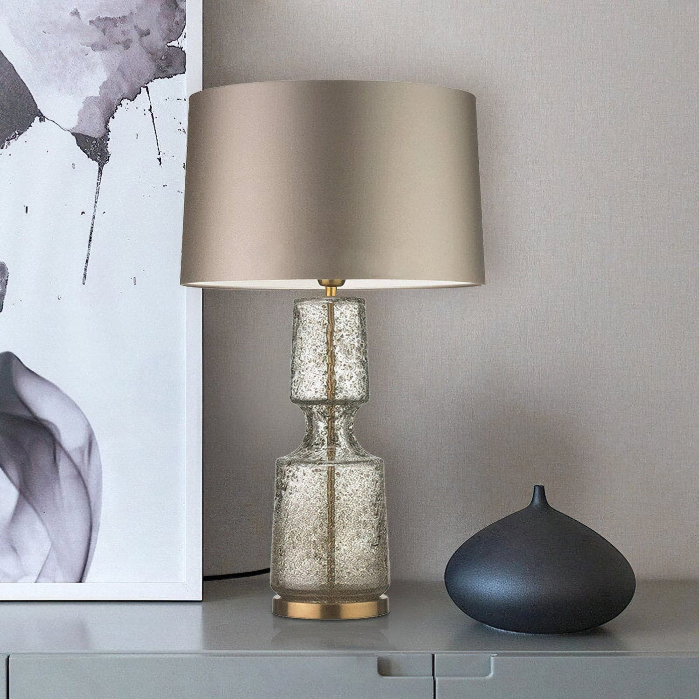 LuxAura – Elegant Metal and Glass Table Lamp